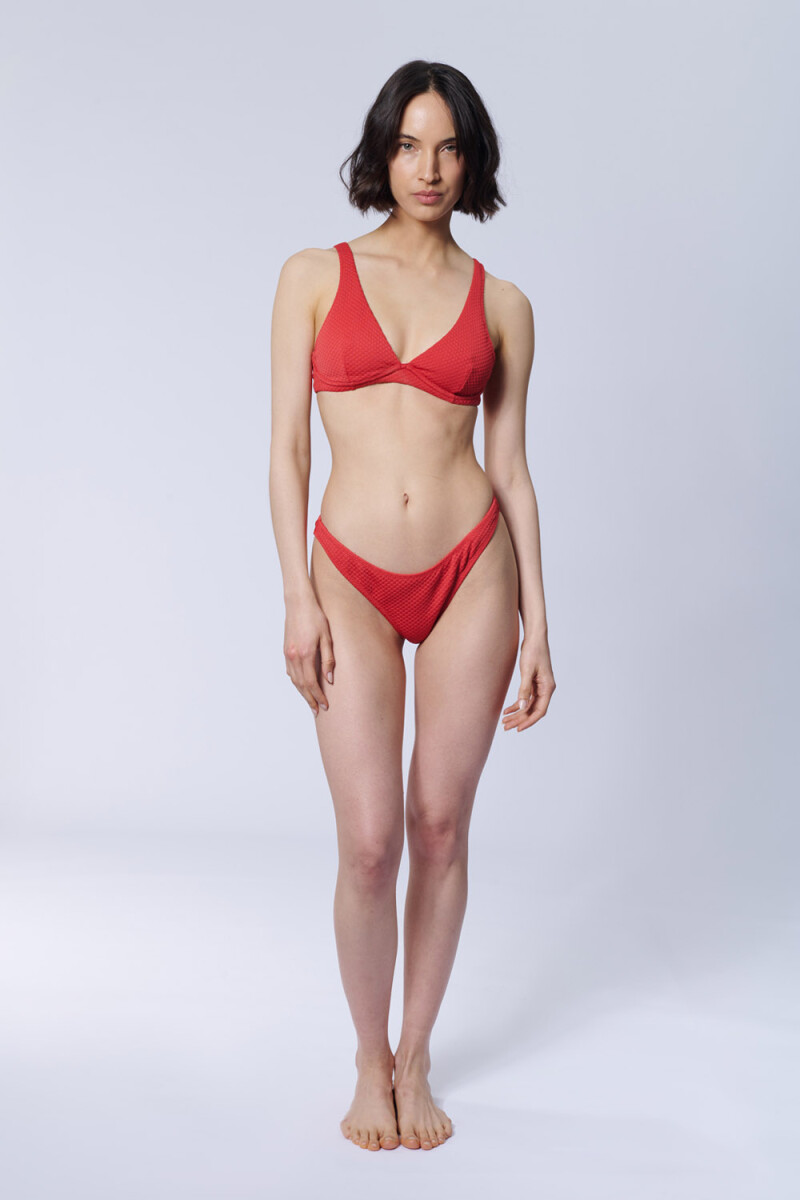 Bombacha bikini textura Rojo