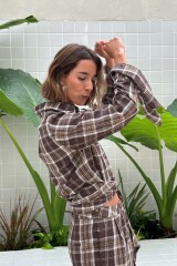 Camisa Loose Marron/Crudo