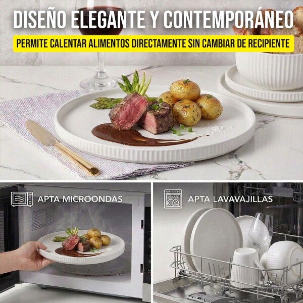 Juego De Vajilla Set Completo de 16 Piezas Lujan Ceramica Moderno IMBACK Color Blanco Juego De Vajilla Set Completo de 16 Piezas Lujan Ceramica Moderno IMBACK Color Blanco