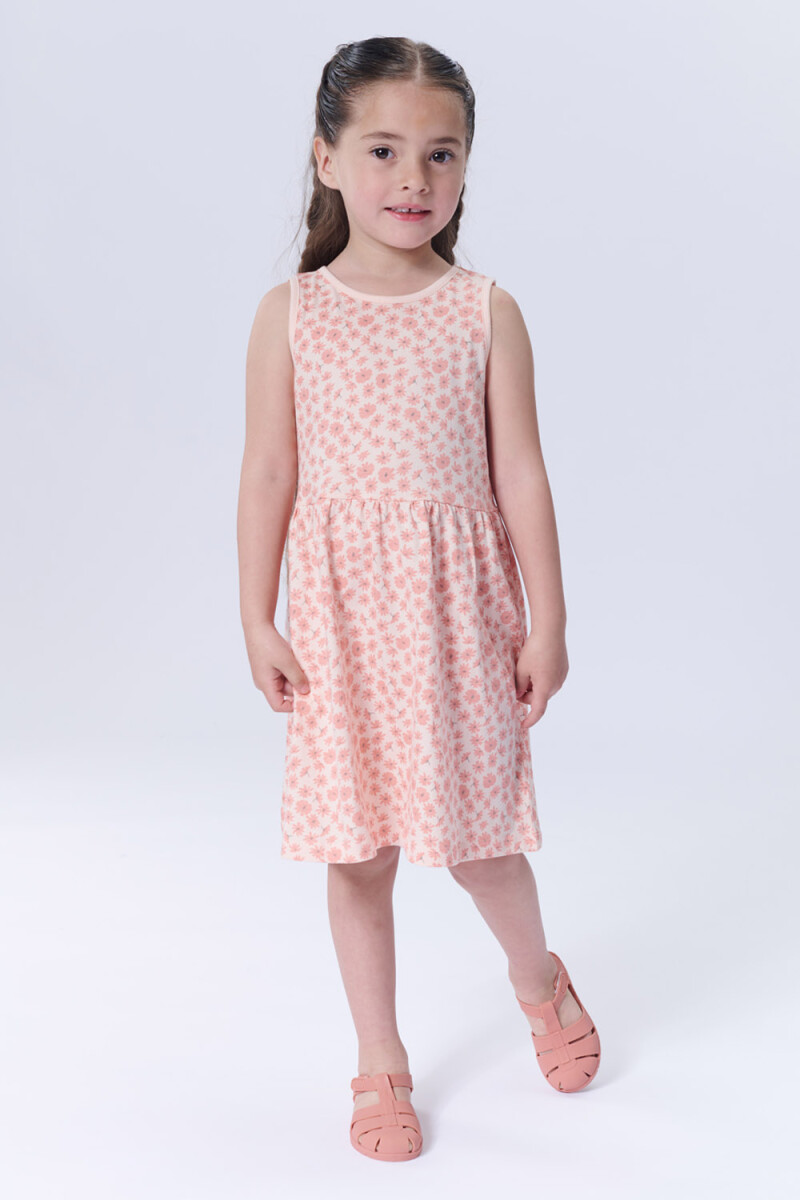 Vestido musculosa Flores Rosa