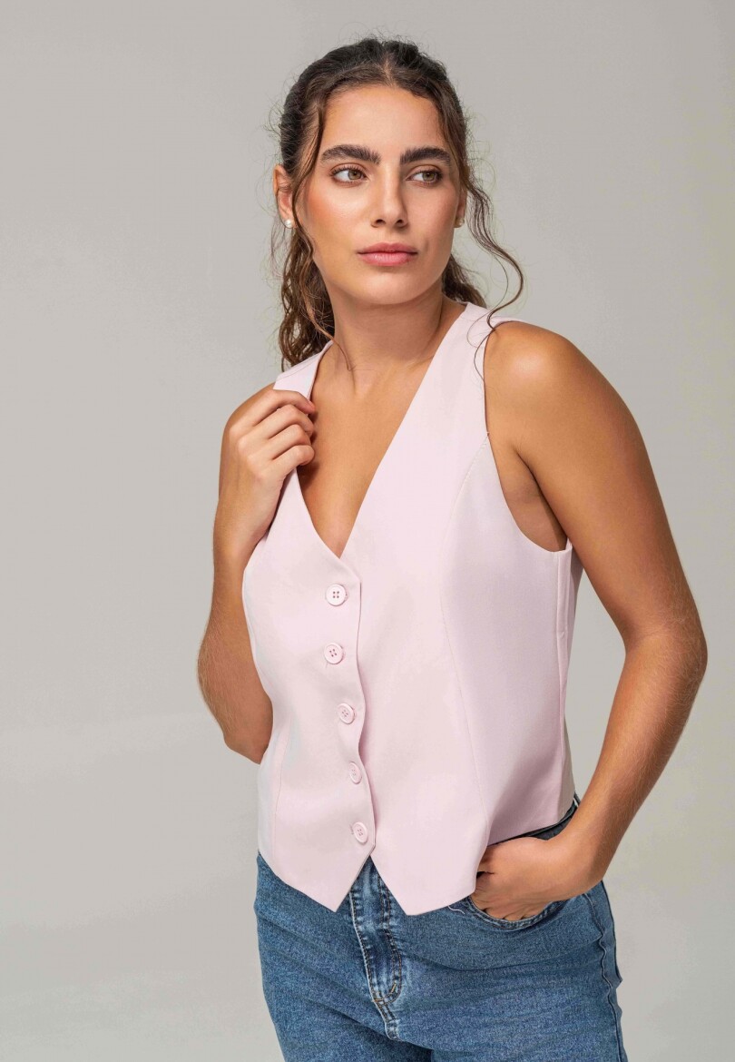 CHALECO LALY CORTO ROSA