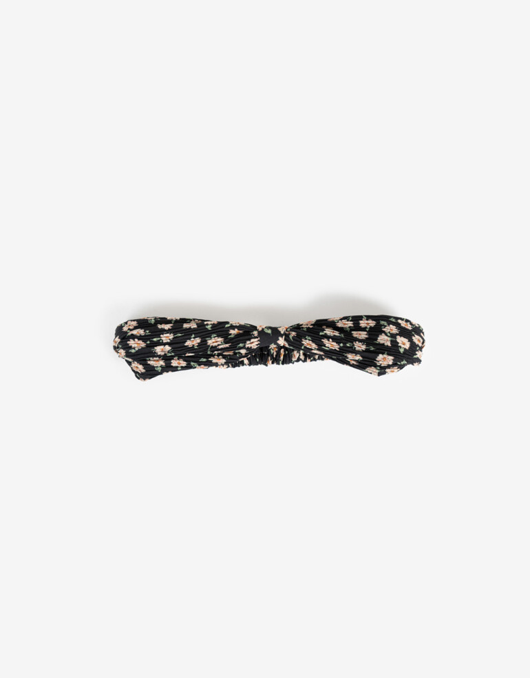 Vinchas Textiles Estampados Vincha Tectil Con Nudo, Plisada Con Estampa - Estampado Flores
