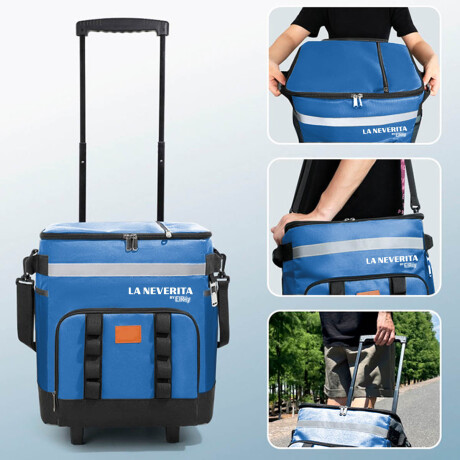 Conservadora Térmica 35l La Neverita Heladerita Carro Azul