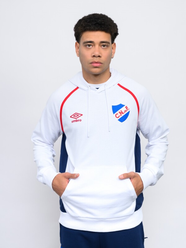 HOODIE DOLMAN Nacional Hombre Blanco, Azul Marino