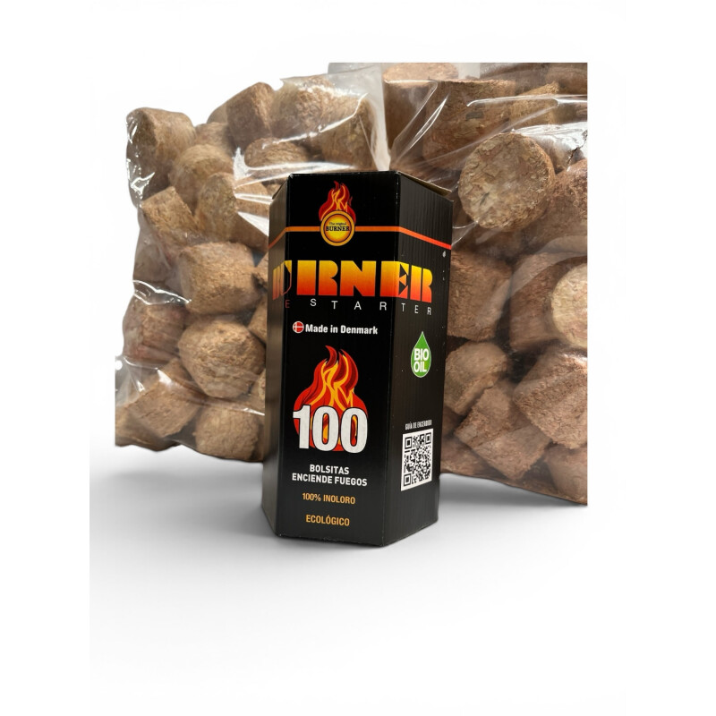 Pack 2 Briquetas 8 kg + Burner 100 Pack 2 Briquetas 8 kg + Burner 100