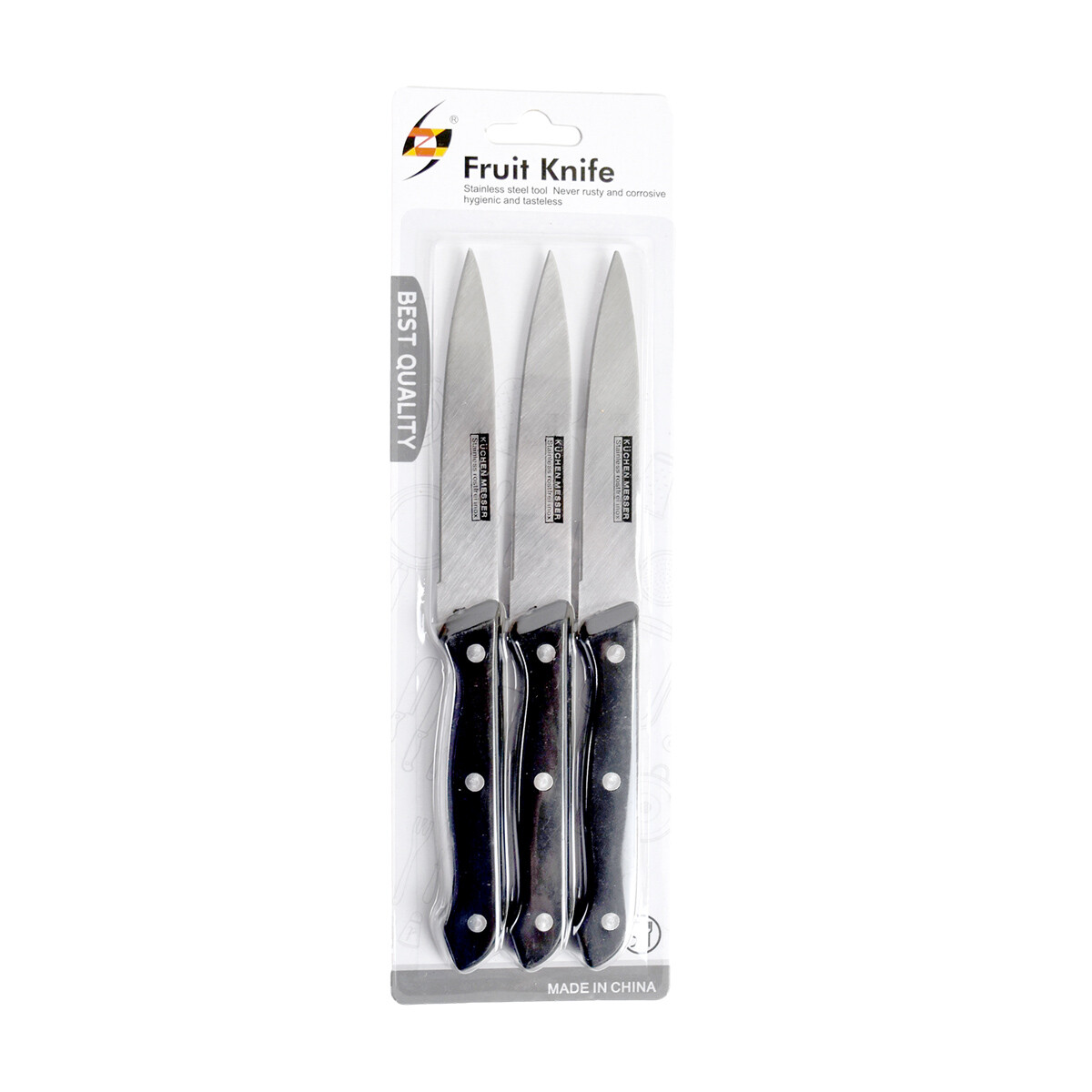 CUCHILLO SET X3PCS MANGO NEGRO BLISTER 