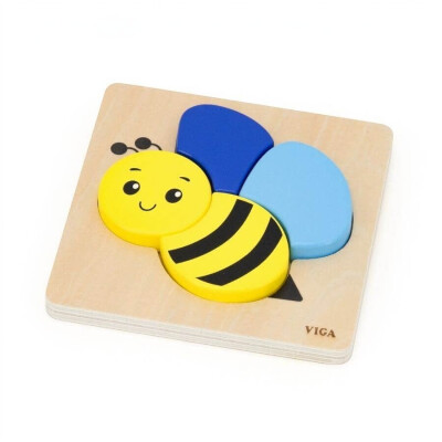 Puzzle Silueta viga 4 piezas Abeja