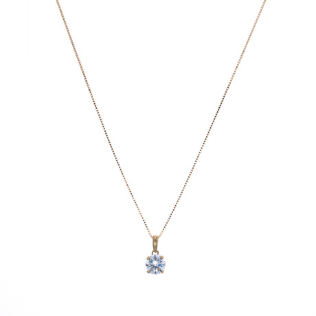 Conjunto de colgante y cadena de oro 9 ktes. con circonia. Conjunto de colgante y cadena de oro 9 ktes. con circonia.