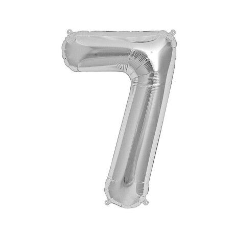 Globo números de aluminio 81 cm 7 Plata