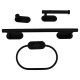 Conjunto de accesorios para baño 4 piezas adhesivas NEGRO