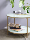 Mesa de centro GADEVANG Ø65 blanco/dorado Mesa de centro GADEVANG Ø65 blanco/dorado