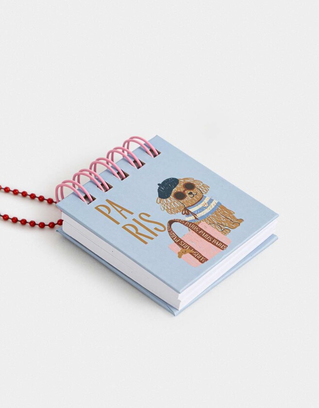 Anotadores Cuadernos y Memos Mini Memo Espiralado Con Cadenita Para Colgar - Azul Celeste