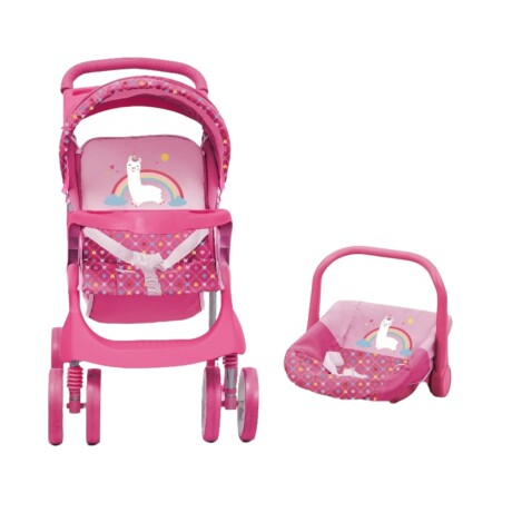 Coche de bebé para muñecas Bebesit 2 piezas Fucsia