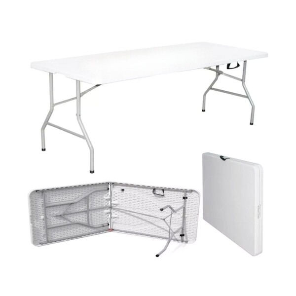 Mesa Plegable 2.40 M Jardin Camping Exterior Comedor Valija IMBACK Mesa Plegable 2.40 M Jardin Camping Exterior Comedor Valija IMBACK
