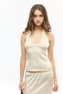 TOP HALTER SATIN Crudo