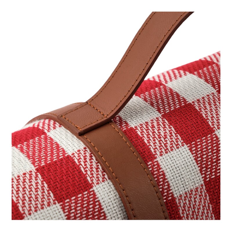 Manta De Picnic Playa Con Correa Cuero Pu 2x2 Metros Negro