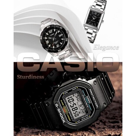 Reloj análogo Casio Resistente al agua Plateado,Negro