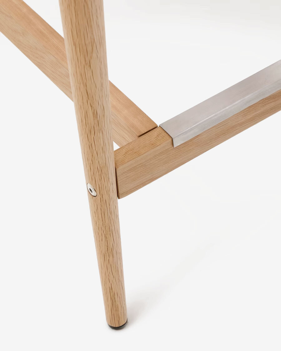 Taburete Analy respaldo madera maciza roble acabado natural y asiento cuerda 70cm FSC 100% Taburete Analy respaldo madera maciza roble acabado natural y asiento cuerda 70cm FSC 100%