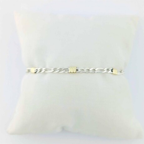 Pulsera de plata 925 con double de oro 18k.A Modelo, FIGARO. Pulsera de plata 925 con double de oro 18k.A Modelo, FIGARO.