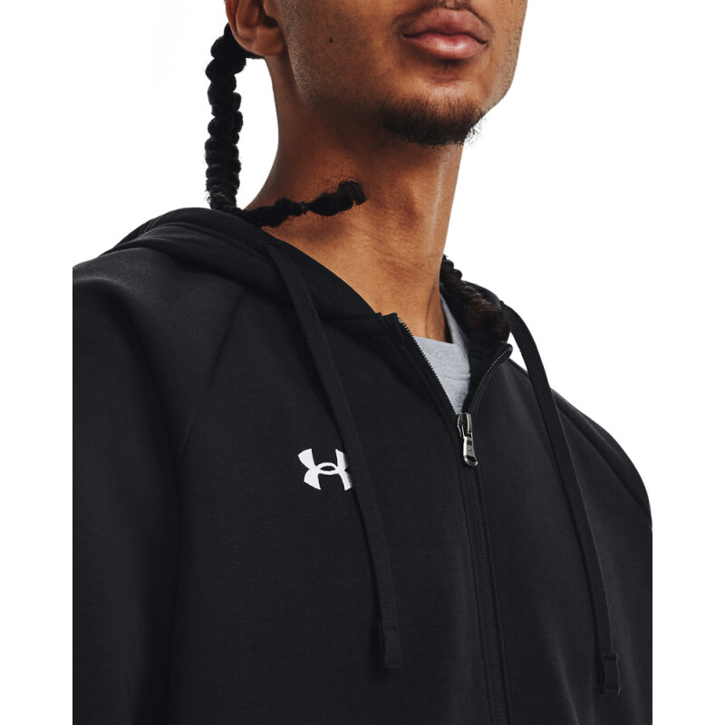 UA Rival Fleece FZ Hoodie-GRY BLK-001