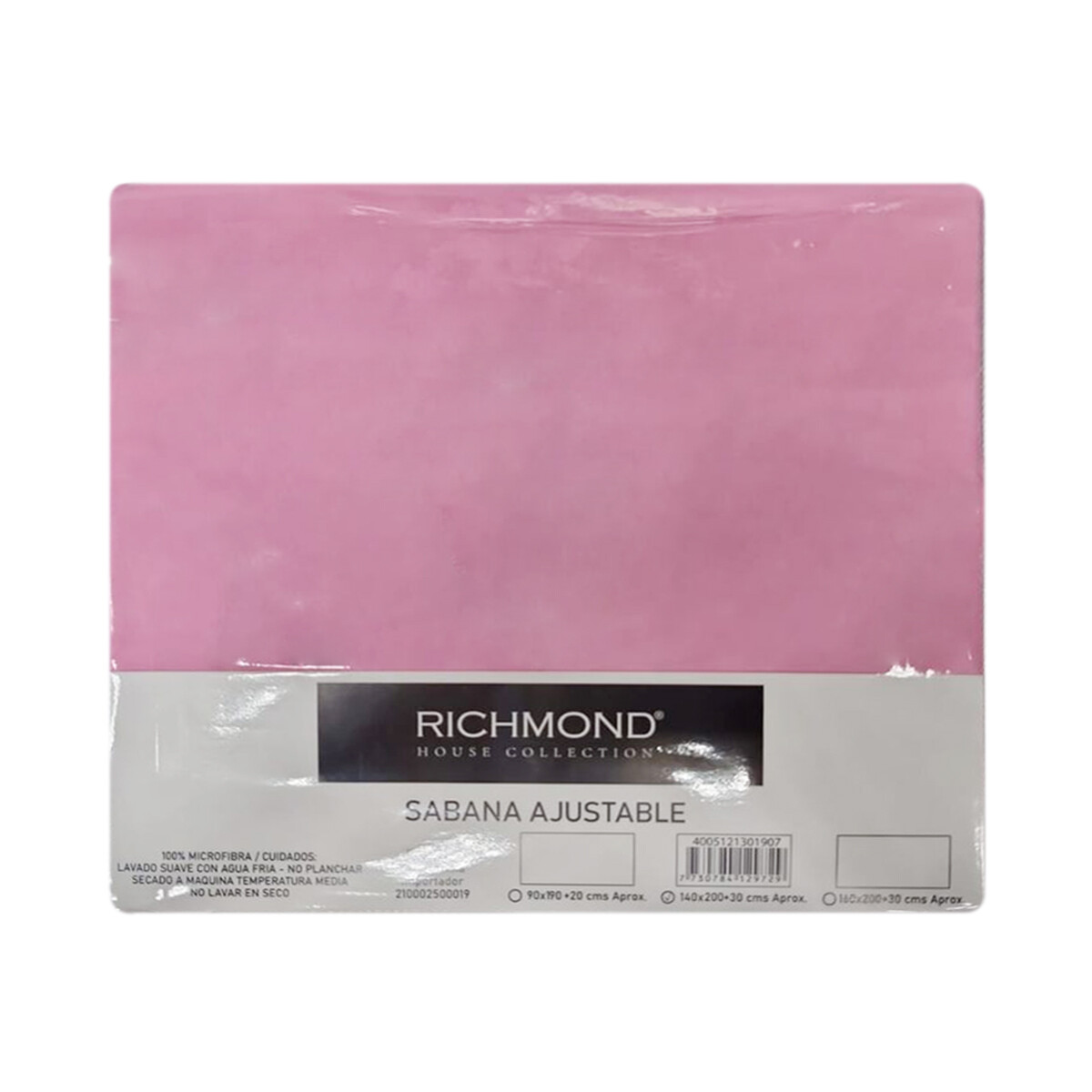 Sábana Ajustable 2 plazas Richmond House 100% Microfibra - SALMON FUERTE 