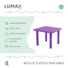 Mesa Cuadrada de Plástico y Metal para Niños 60x60cm Violeta