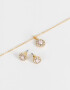 Bijouterie Set Con strass Set De Collar Y Aros Pasantes Con Strass - Dorado