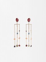 Pendientes Largos Con Piedras multicolor