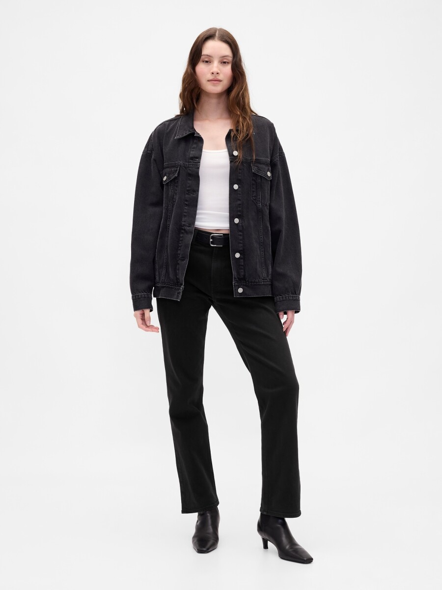 Jean 90S Straight Mujer - Black Wash 
