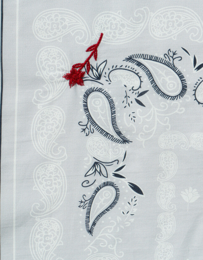 Vinchas Textiles Pañuelo Pañuelo Paisley Florcitas - Azul Celeste