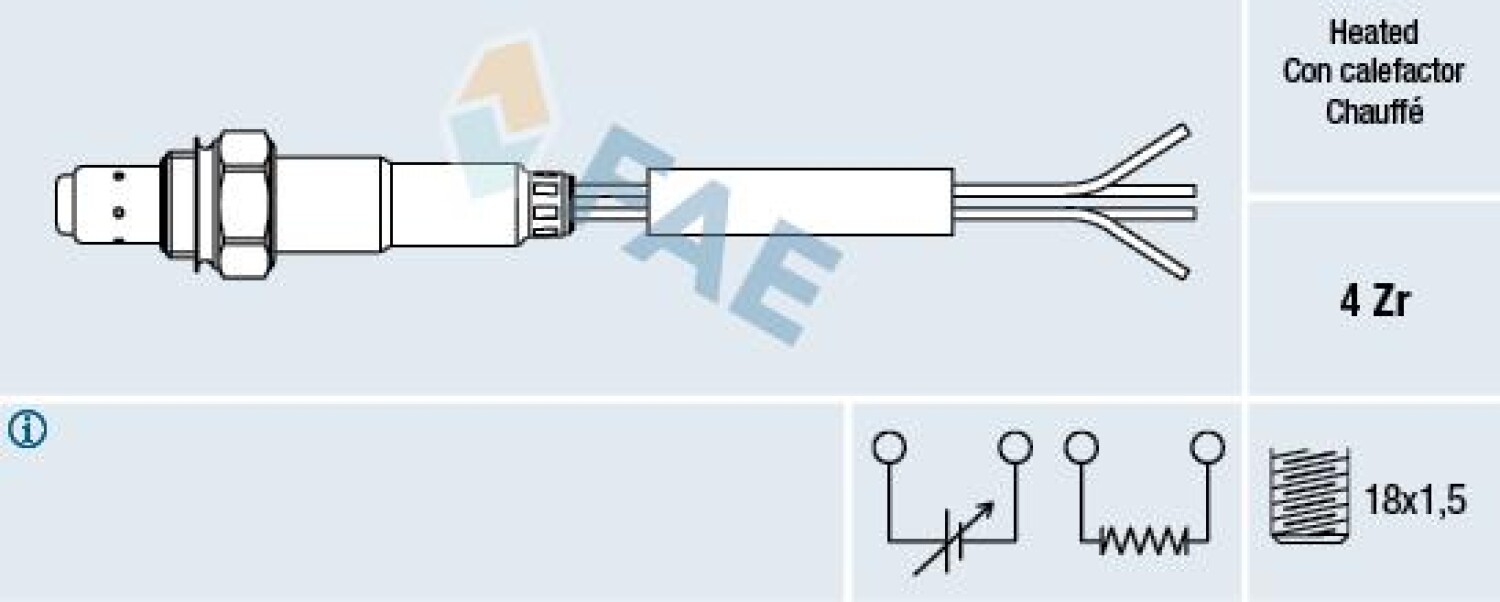 Sonda Lambda 4 Fili Ecommerceparts - Lunghezza Cavo 480 Mm - Ricambio Per Citroën E Altri
