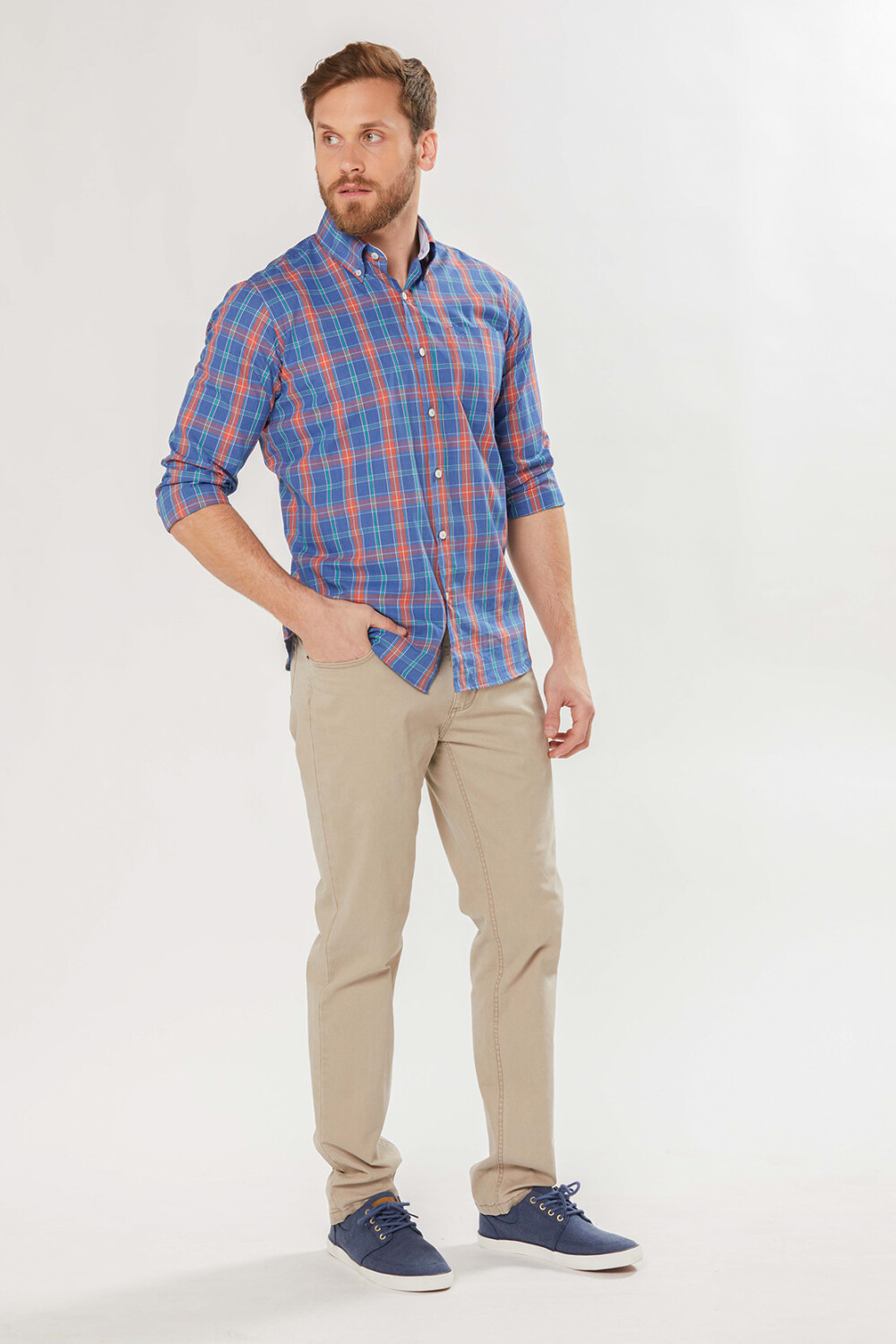 PANTALÓN 5 BOLSILLOS CON SPANDEX Beige