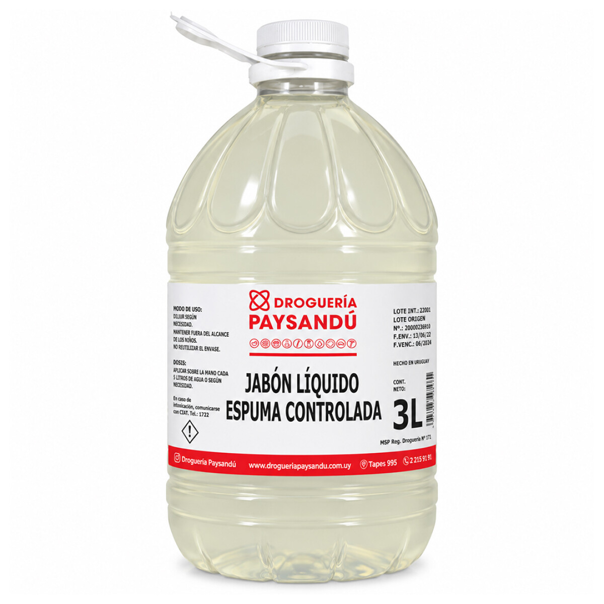 Jabón Líquido Espuma Controlada - 3 L 