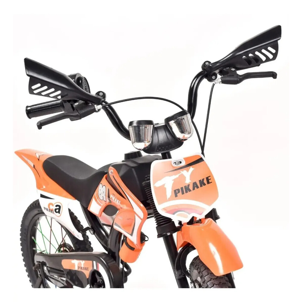 Bicicleta Estilo Motocross con Roncador Rodado 16" NARANJA