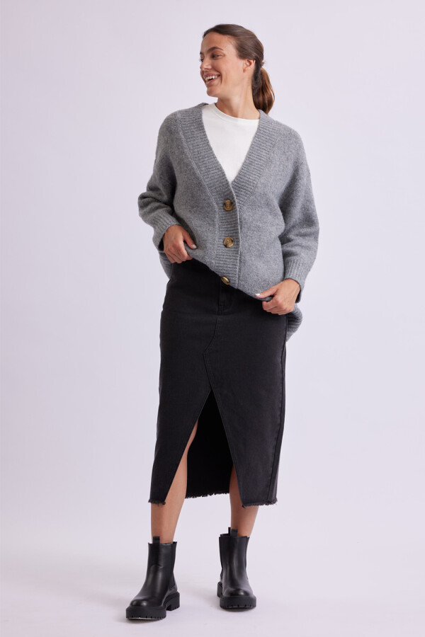 Cardigan de punto Gris Melange