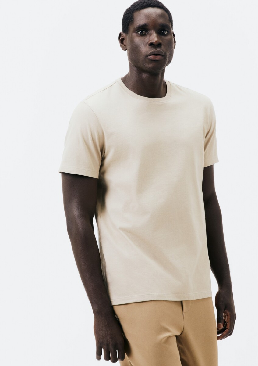 CAMISETA BÁSICA SUPER COTTON - BEIGE 