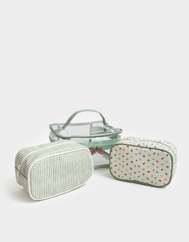 Porta Cosméticos Set De Portacosméticos Flores - Estampado Flores