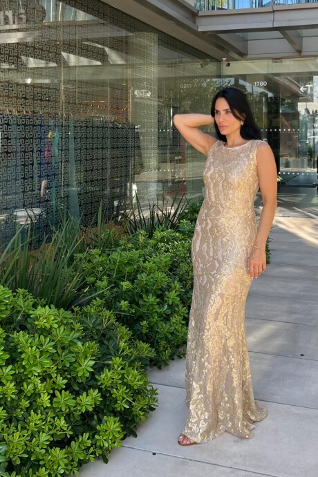 Vestido lentejuelas Berila Dorado