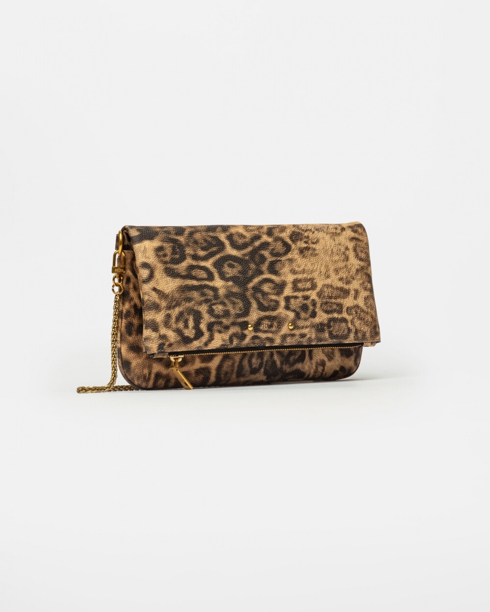 Bandolera Honey En Cuero Animal Print Camel
