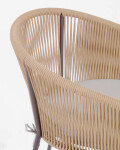 Silla Yanet de cuerda beige y patas de acero galvanizado