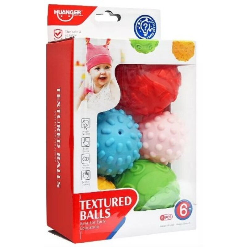 Set de 6 pelotas en silicona texturizadas Unica