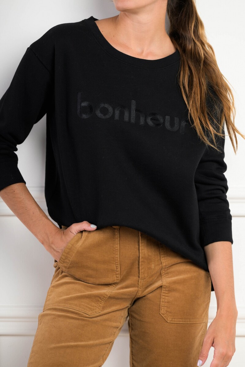 Sweater Bordado Bonheur - Negro 