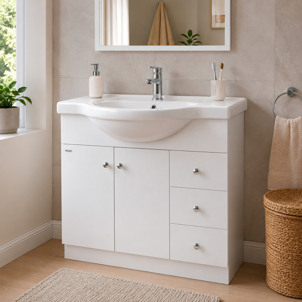 MUEBLE DE BAÑO BLANCO CON BACHA Mueble De Baño Blanco Con Bacha