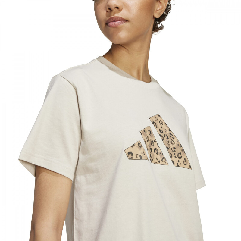 REMERA ADIDAS W ANIMAL T Mujer JM4423 Beige-animal Print
