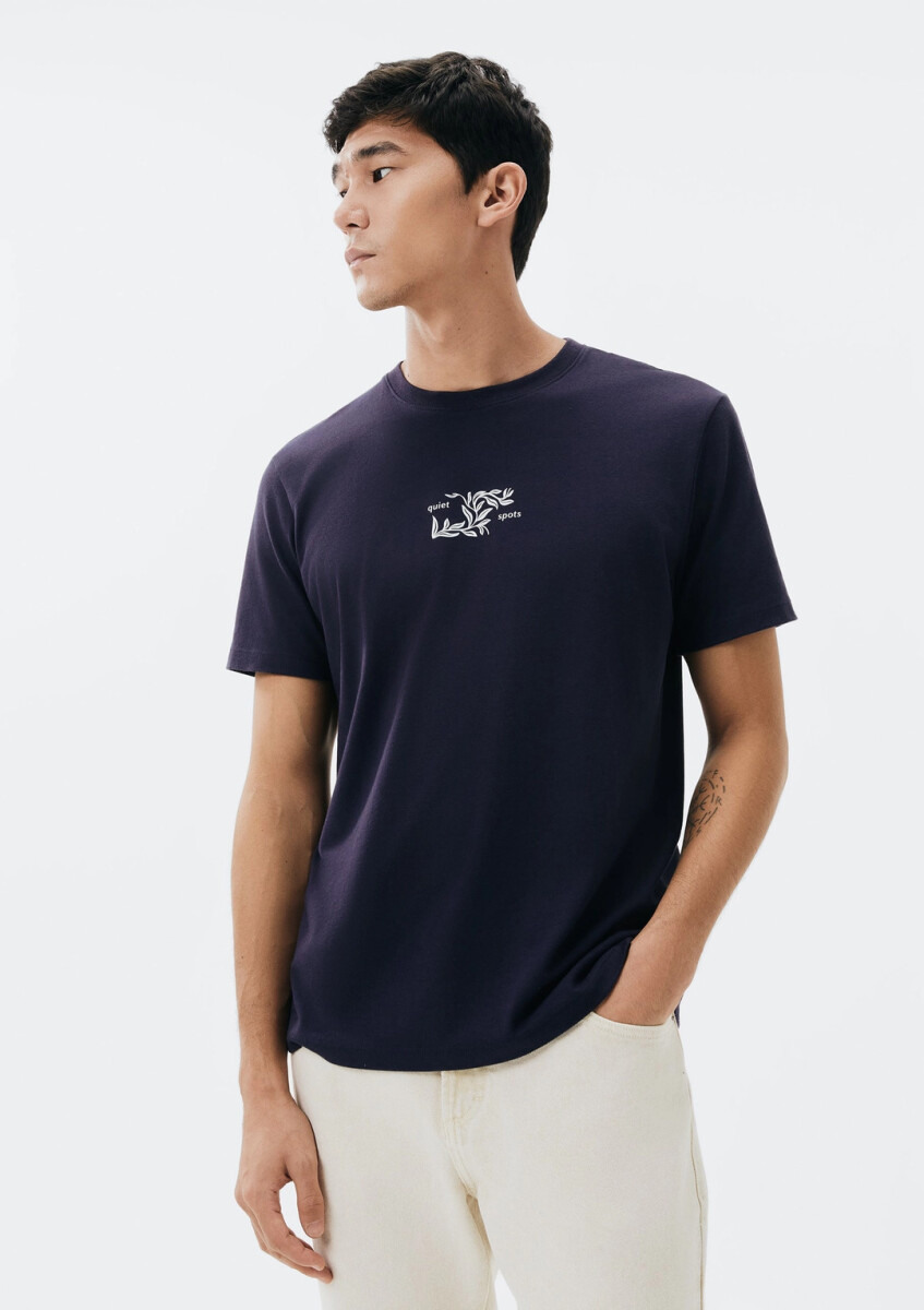CAMISETA MANGA CORTA CON ESTAMPA - AZUL 