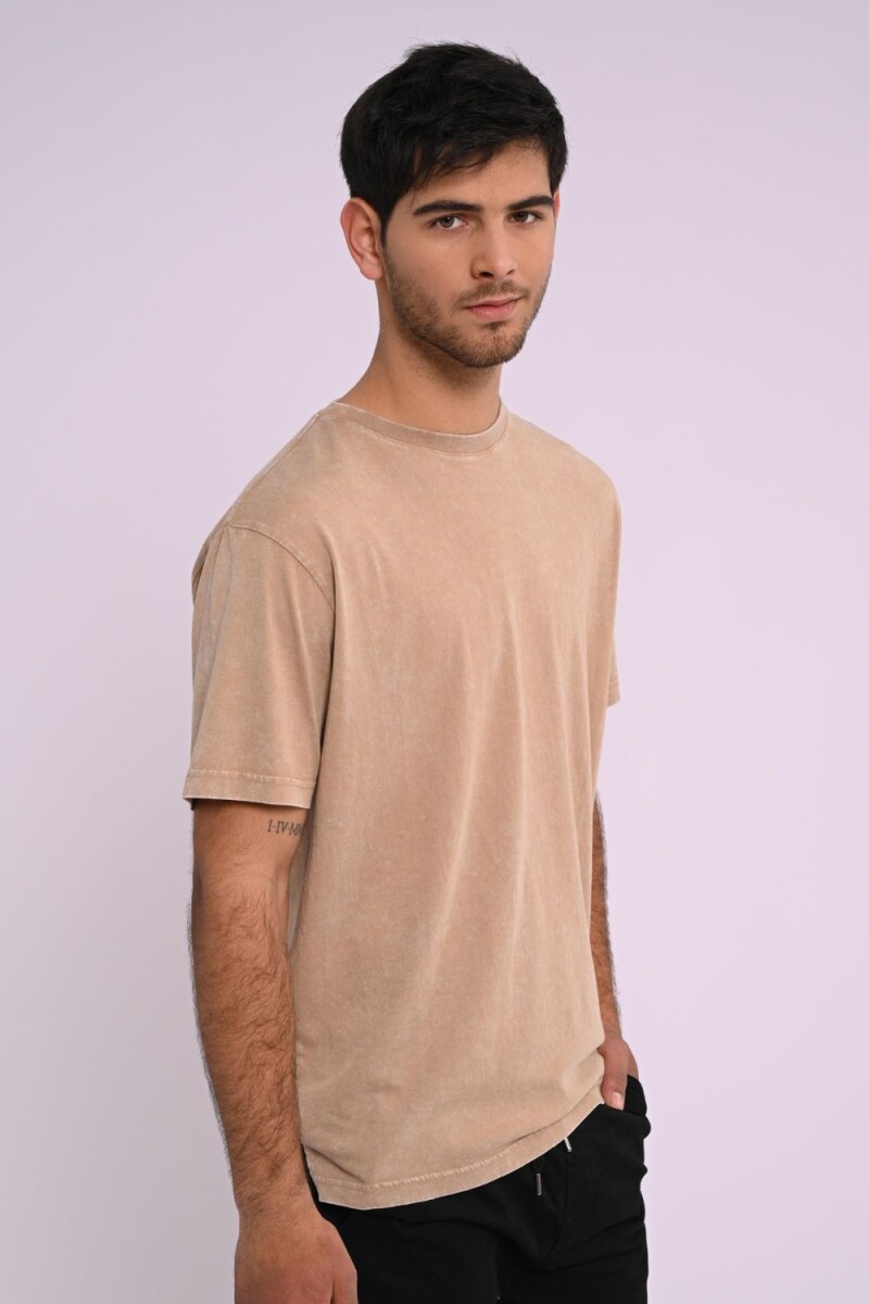 Remera manga corta oversize Beige