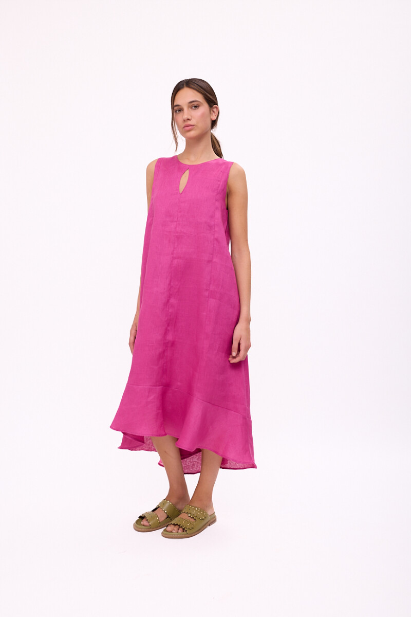 VESTIDO POLK LONG - Fucsia 