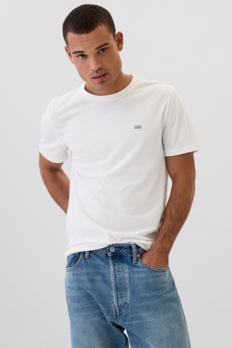 Remera Cuello Redondo Mini Logo Gap Hombre White V2 Global