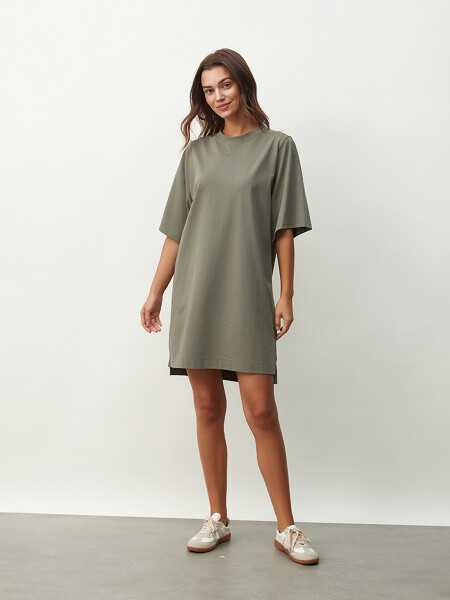 VESTIDO FLORENCIA VERDE GRISACEO