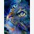 KIT DIAMANTE 5D Varios Diseños Diamant Art Atrix ® Variante Diseño Gato Azul